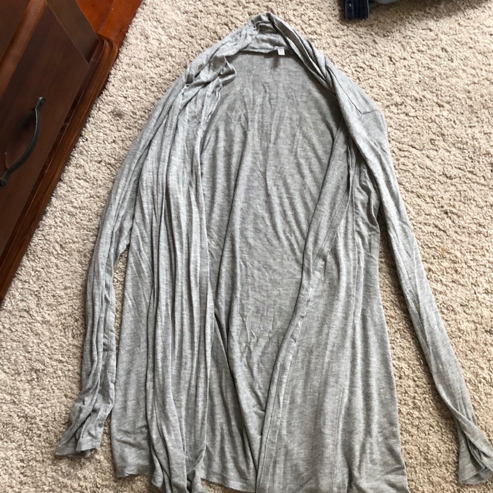 charolette russe flowy gray long cardigan